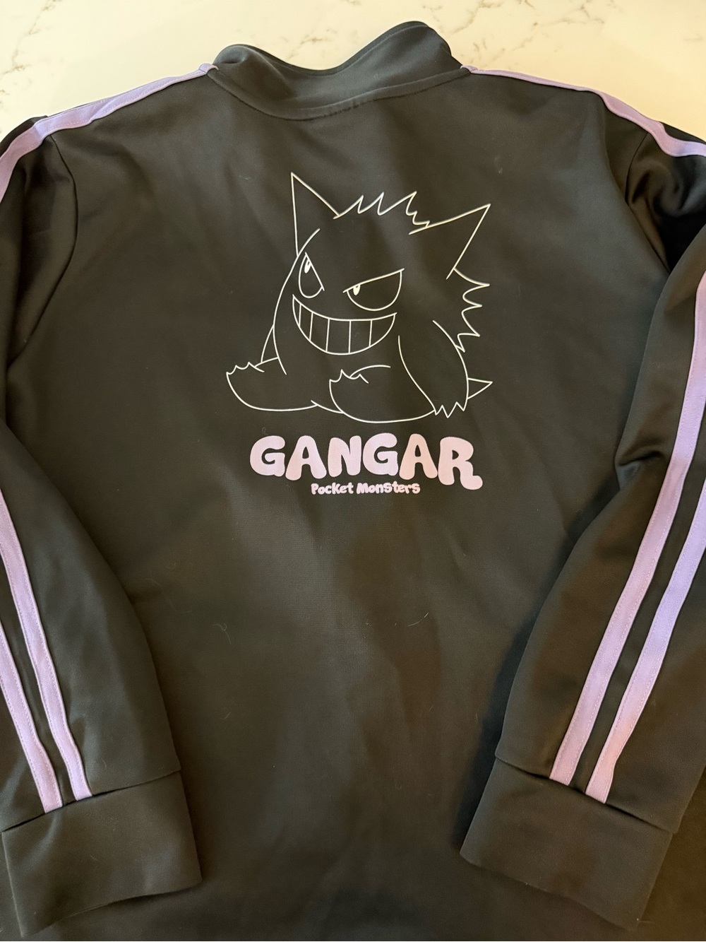 Pokémon Gengar Japanese Track Jacket Black Lavender Size LL